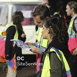 DC Site Services traffic management event staff working at Glastonbury Festival